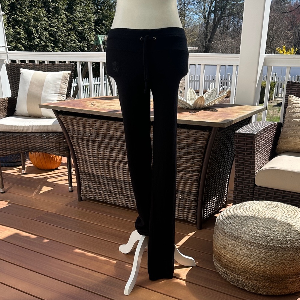 Vintage Wildfox Black Jumper Jogger Pants with Drawstring Waist
